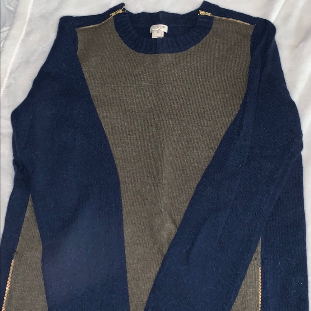 Jcrew Colorblock Zip Sweater